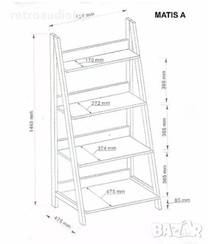 Етажерка за книга МАТИС А, снимка 5 - Етажерки - 52750082