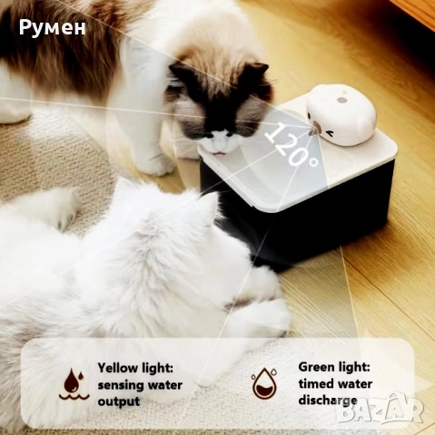Автоматична поилка за котки със сензор, снимка 2 - За котки - 52773184