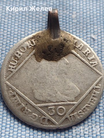 Сребърна монета 30 кройцера 1770г. Мария Терезия Виена Австрия 25226