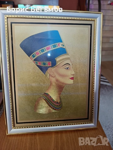 Египетски принт на Нефертити/Queen Nefertiti, снимка 3 - Картини - 53271107