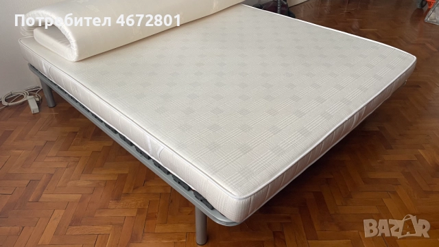 Спалня 180/200 (подматрачна рамка с крака + матрак + топ матрак)