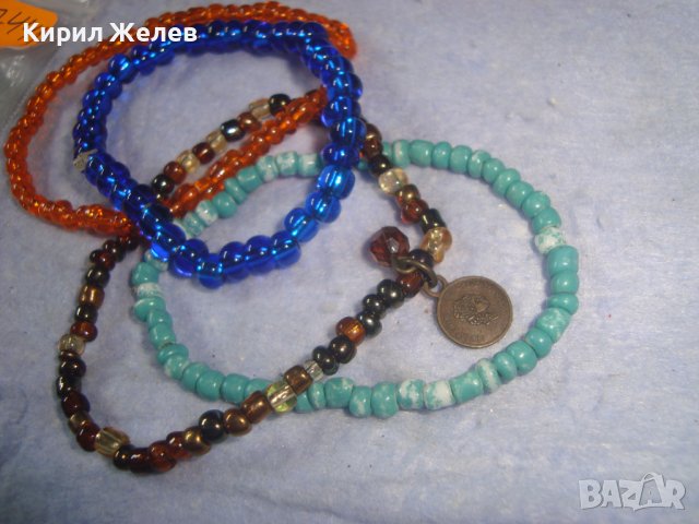 ЧЕТИРИ ЦВЕТНИ МЪНИСТЕНИ ХЕНД МЕЙД АРТ ЛЕТНИ ГРИВНИЧКИ 57441, снимка 5 - Гривни - 37072303