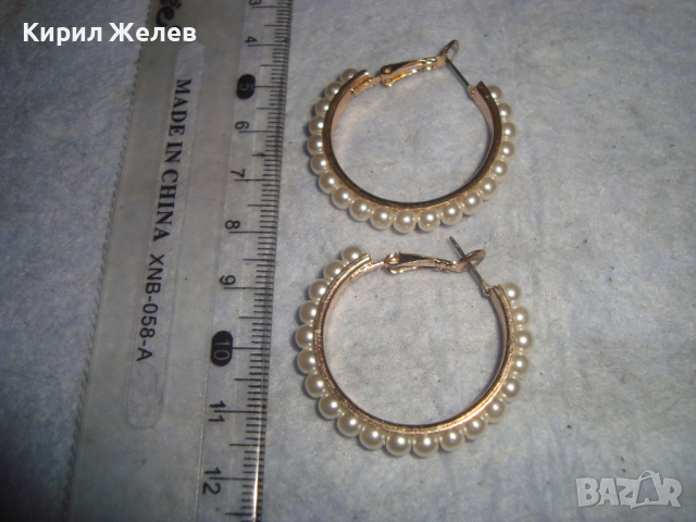 ЗЛАТИСТИ РЕТРО СТИЛ ПЕРЛЕН ТИП КЛАСИЧЕСКИ АРТ ОБЕЦИ 20780, снимка 4 - Обеци - 36439085