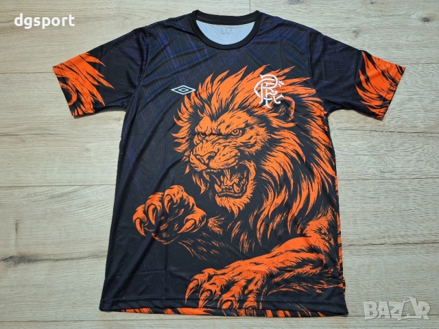 Флуоресцентна футболна фланелка на Глазгоу Рейнджърс!, снимка 3 - Футбол - 52155586
