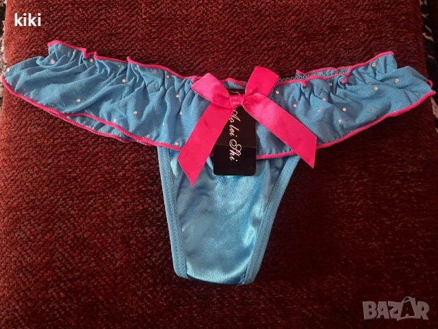 S-M Дамски сатенени полупрашки в синьо и лилаво , снимка 2 - Бельо - 53454419