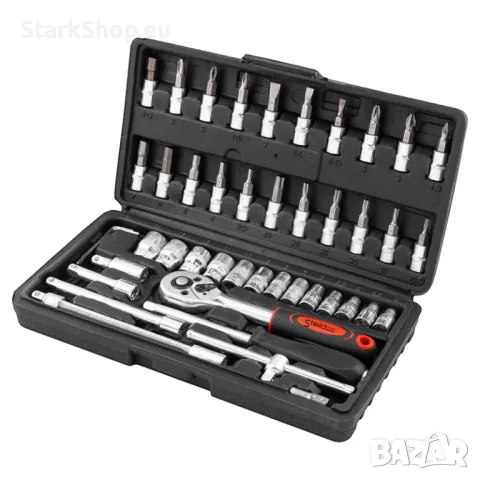 Комплект от 46 части гедоре 1/4 STAHLMAYER инструменти тресчотка, снимка 2 - Други инструменти - 50027064