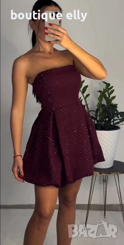 дамска рокля с камъчета, снимка 2 - Рокли - 52795820