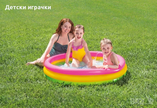 Детски надуваем басейн Intex Sunset Glow, среден, 114 х 25 см, 131 литра, цветен, снимка 4 - Басейни и аксесоари - 50850201