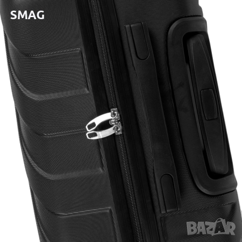 Куфар за пътуване с колелца 60л, черен_1233323, снимка 3 - Куфари - 52188384