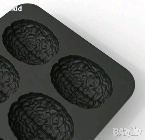 10 бр мозък силиконов молд форма фондан шоколад гипс бонбони, снимка 3 - Форми - 51586082