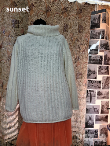 чисто бял пуловер,oversized ( XL) ,мек и лек, снимка 6 - Блузи с дълъг ръкав и пуловери - 44894148