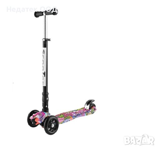  Детска тротинетка, Сгъваема, 3 колела, до 50кг, снимка 3 - Детски велосипеди, триколки и коли - 43761441