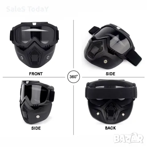 Маска + очила за вело и мото спорт, тъмен визьор, снимка 6 - Аксесоари и консумативи - 49460922