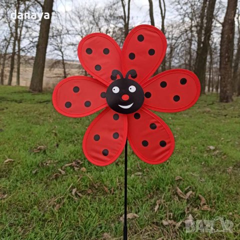 3602 Вятърна въртележка за градини и балкони Пчеличка или Калинка, снимка 3 - Градински мебели, декорация  - 39780231