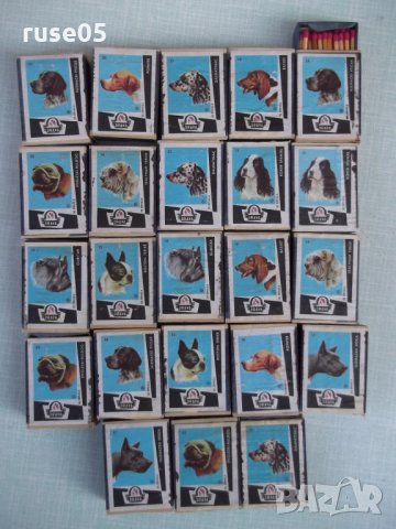 Лот от 23 бр. кибрита с образи на кучета