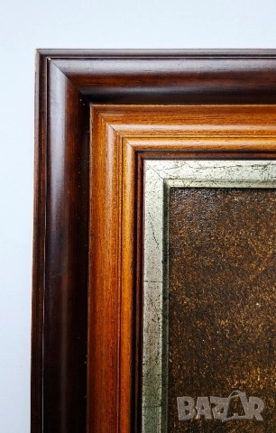 Картина - натюрморт с цветя с дървена рамка, снимка 2 - Картини - 52353144