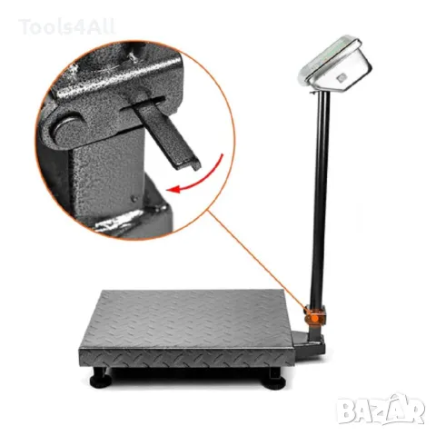 Електронна везна/кантар 300 кг с дисплей и акумулаторна батерия, снимка 4 - Други инструменти - 49937712