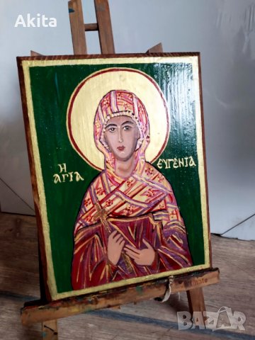 Икона на света Евгения, снимка 4 - Икони - 40628592