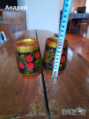 Стара Руска дървена чаша,чаши,хохлома #9, снимка 3 - Други ценни предмети - 52893128