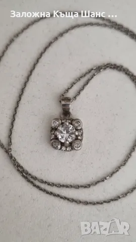 Сребърен синджир с висулка , снимка 2 - Колиета, медальони, синджири - 47458578