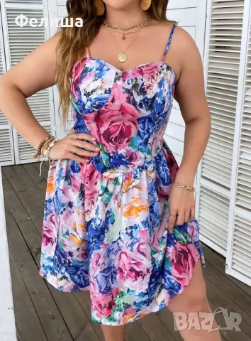 Великолепна Макси Рокля Феерия от Цветове / Приказно Красива Рокля, снимка 7 - Рокли - 50185301