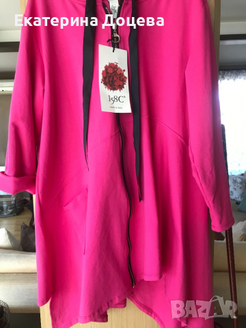 Цикламен дълъг асиметричен суичър, снимка 4 - Суичъри - 36430690