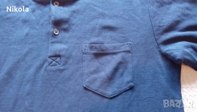 Синя мъжка риза без яка с дълъг ръкав Livergy №48-50, снимка 5 - Ризи - 33569669