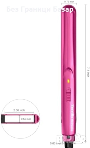 Нова Мини преса за коса 2 в 1, 0.5" керамична, за пътуване бретон жени, снимка 8 - Преси за коса - 51577964