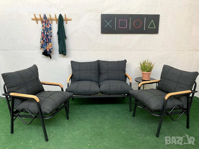 Градински комплект – двуместно канапе, 2 кресла и масичка, снимка 2 - Градински мебели, декорация  - 53309195
