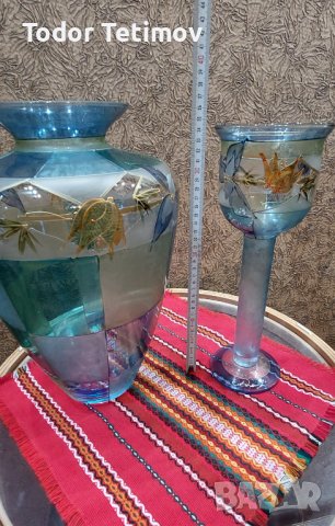 Комплект ръчно рисувани вази