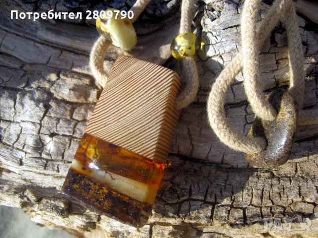 Висулка от кехлибар, коята привлича цялото внимание / Pendant of amber that attracts all attention, снимка 2 - Колиета, медальони, синджири - 32273904