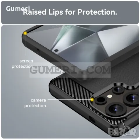 Samsung Galaxy S25 Ultra Противоударен Силиконов Гръб Карбон, снимка 9 - Калъфи, кейсове - 49221149