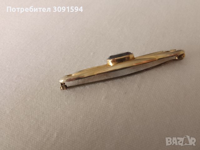 Стара брошка - с голям син скъпоценен камък - маркирана на играта , снимка 7 - Антикварни и старинни предмети - 42989448