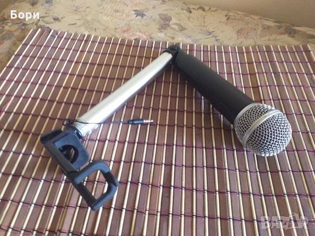 Селфи стик с микрофон/вход за слушалки/телескопичен, снимка 1 - Селфи стикове, аксесоари - 28830279