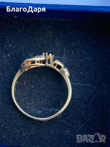 златен пръстен със сапфири, снимка 4 - Пръстени - 43759385