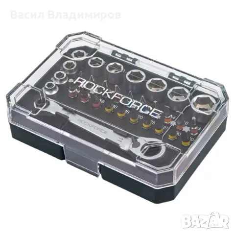 МИНИ ГЕДОРЕ 31 ЧАСТИ 1/4'' ROCKFORCE, снимка 5 - Куфари с инструменти - 50410521