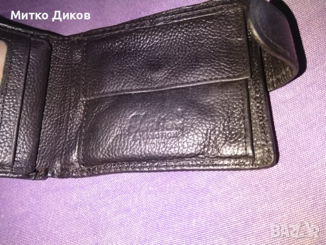 Талиан марков портфейл естествена кожа вътрешен цип 110х92мм, снимка 7 - Портфейли, портмонета - 43662501