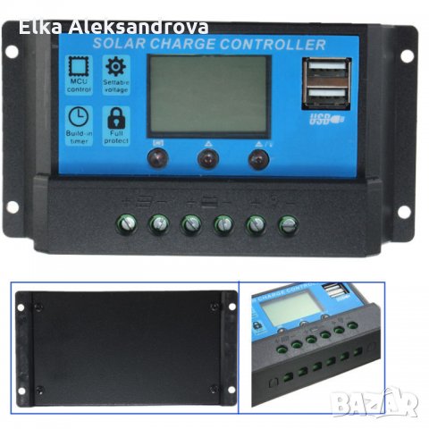 10 , 20, 30А 12-24V соларен фотоволтаичен контролер с дисплей