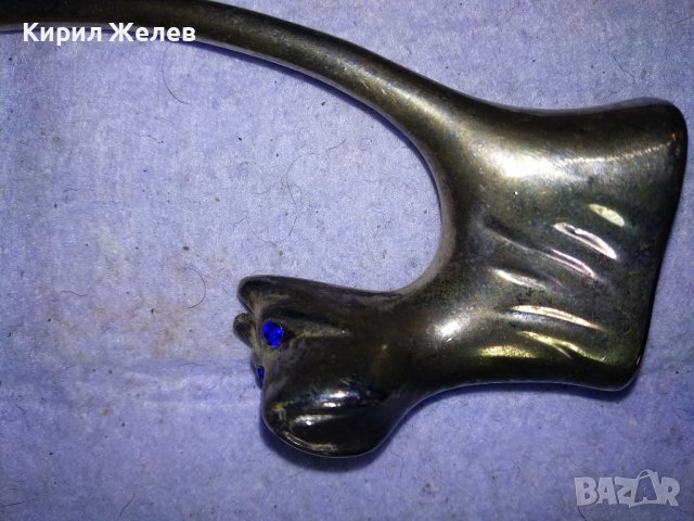 СИМПАТИЧНО МЕТАЛНО ПОСРЕБРЕНО КУЧЕНЦЕ ДЕКОРАТИВНА ФИГУРКА с КРИСТАЛЧЕТА за ОЧИ 38417, снимка 11 - Колекции - 43738934