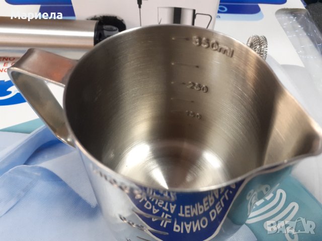 Професионална метална каничка за разпенване на мляко + Миксер за фрапе, снимка 7 - Други - 43986873