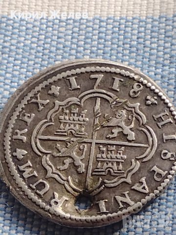 Сребърна монета 2 реала Филип пети Суенка Испания 8993, снимка 7 - Нумизматика и бонистика - 42970104