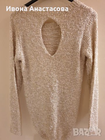 ИНТЕРЕСНА БЛУЗКА ШАМПАНСКО, снимка 4 - Блузи с дълъг ръкав и пуловери - 27576568