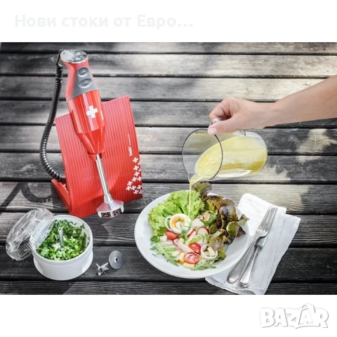 Вертикален миксер Bamix SwissLine, Професионален двигател, Произведен в Швейцария, 200 W, 2 скорости, снимка 3 - Чопъри и пасатори - 51060462