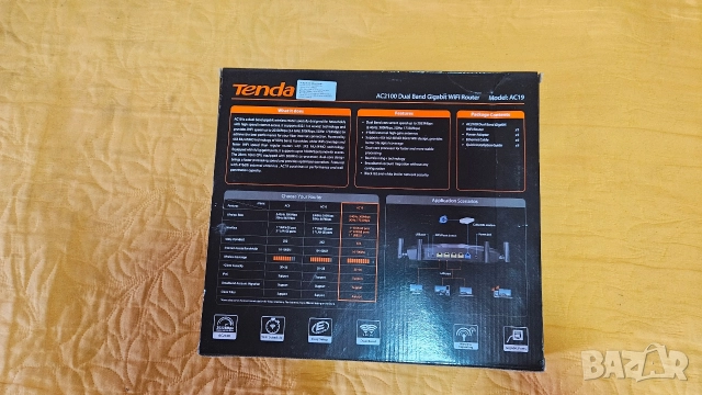 Рутер wireless Tenda AC19, AC2100, Gigabit,USB, dual-band, 4 antene, firewall, MU-MIMO, Wave 2, IPv6, снимка 12 - Рутери - 52932180