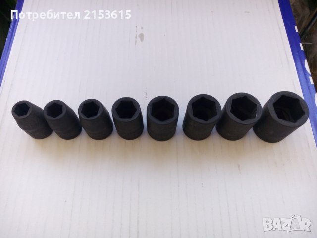 Mac Tools 8 броя 1/2 качествени черни ударни 6 стенни къси камъни вложки, снимка 3 - Гедорета - 43588058