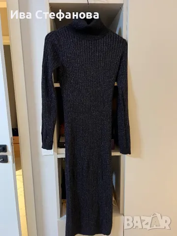 Нова еластична ежедневно елегантна рокля рипс миди midi модерна дължина блясък , снимка 3 - Рокли - 48657145