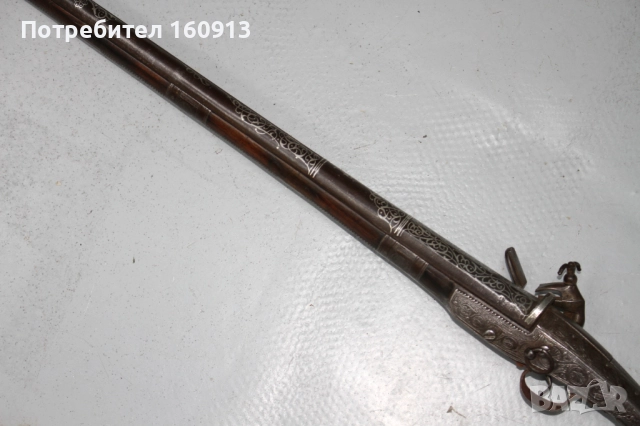 Рядка къса кремъчна пушка Арнаутка кремъклийка с интересна цев., снимка 6 - Антикварни и старинни предмети - 51626413