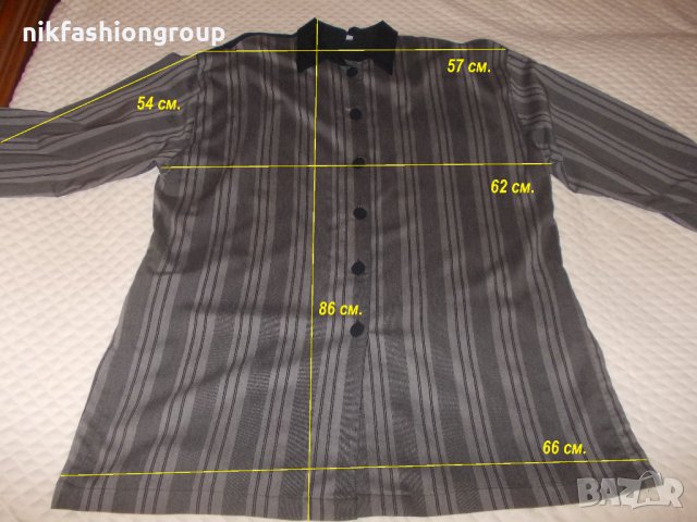 Риза сиво и черно райе, XL размер, снимка 4 - Ризи - 27769841