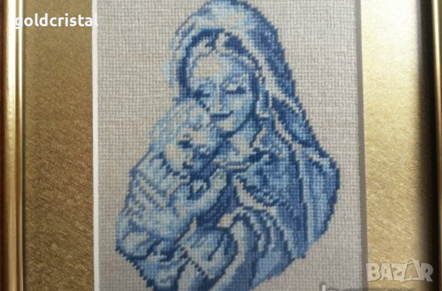 гоблен богородица с младенеца 1/1, снимка 6 - Гоблени - 11511592