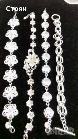 Посребрени пръстени,гривни,медальони ,обеци с родиево покритие , снимка 4 - Гривни - 27641683
